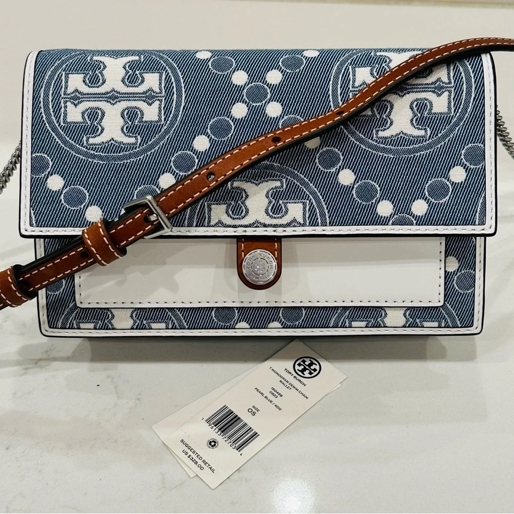 Like New Tory Burch
T Monogram Denim Wallet Crossbody - Picture 9 of 16